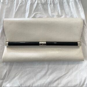 Diane von Furstenberg leather clutch in Ivory